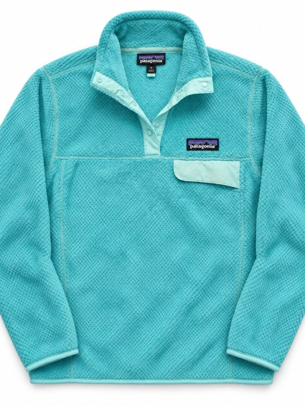 Patagonia Re-Tool Snap-T Fleece Pullover Womens M Turquoise